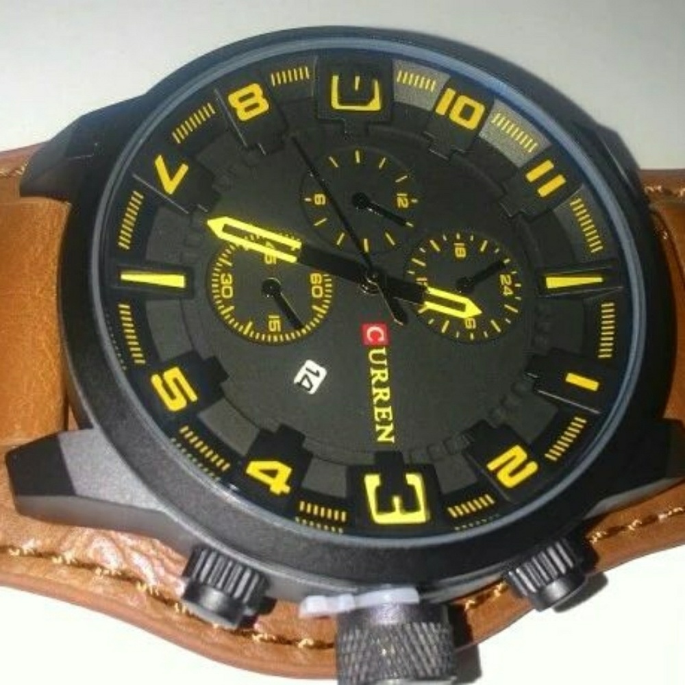 Original Men's Sports Waterproof Leather Strap Dat - Picture 2 of 6